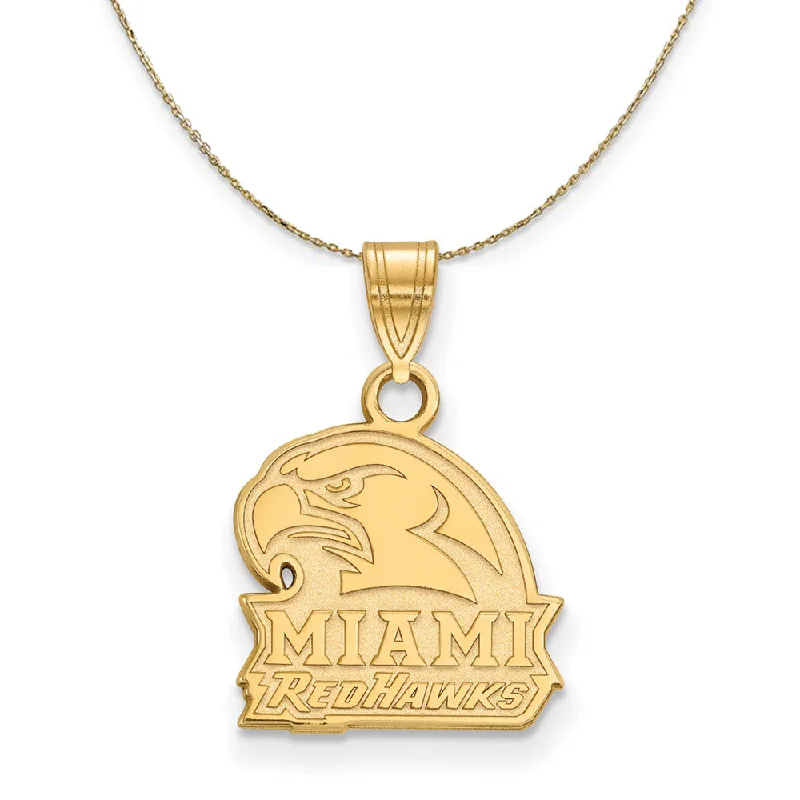 14k Yellow Gold Miami U Small Logo Necklace