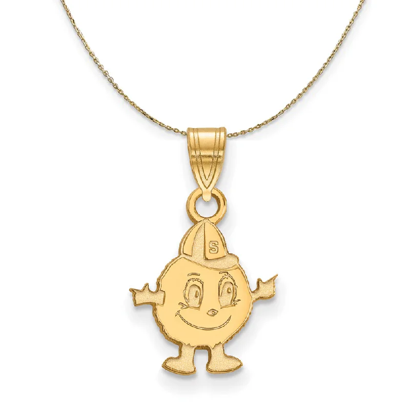 14k Yellow Gold Syracuse U. Oranges Small Logo Necklace