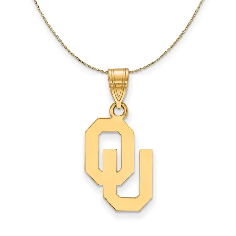 14k Yellow Gold U. of Oklahoma Medium Necklace