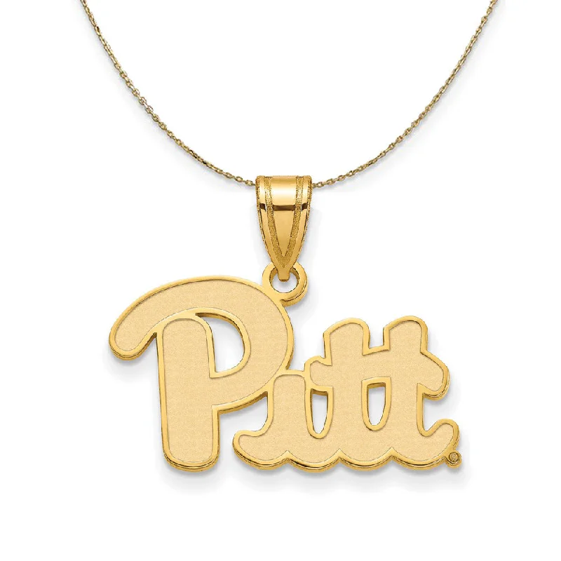 14k Yellow Gold U. of Pittsburgh Medium 'Pitt' Necklace