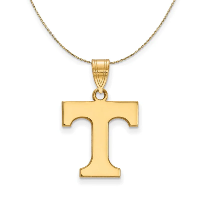 14k Yellow Gold U. of Tennessee Medium Initial T Necklace