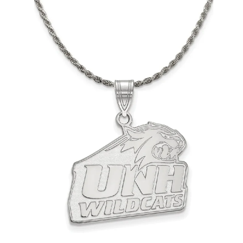 Sterling Silver U. of New Hampshire Wildcats Large Necklace