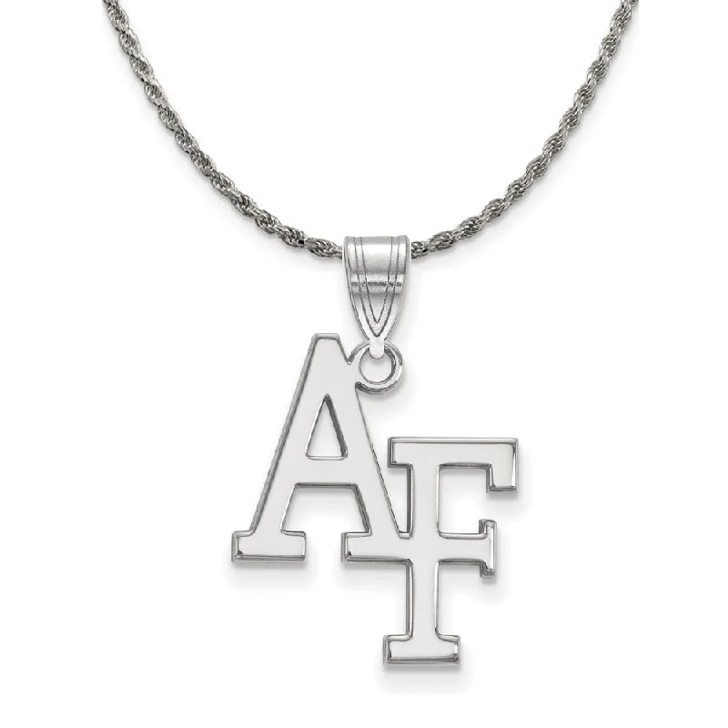 Sterling Silver Air Force Academy Large 'AF' Necklace