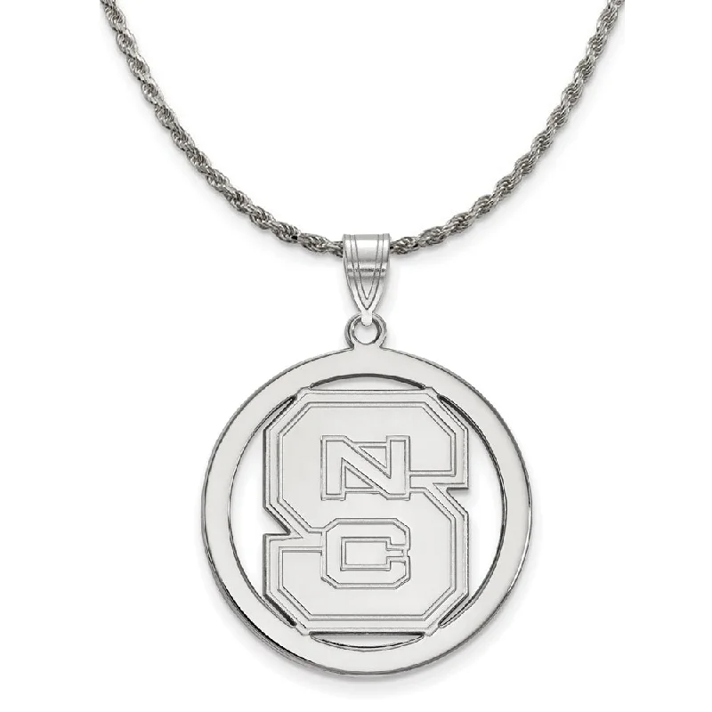 Sterling Silver North Carolina Large Circle Necklace