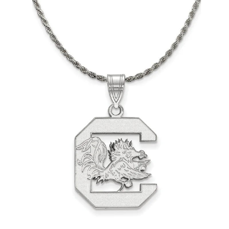 Sterling Silver South Carolina Lg Logo Pendant Necklace