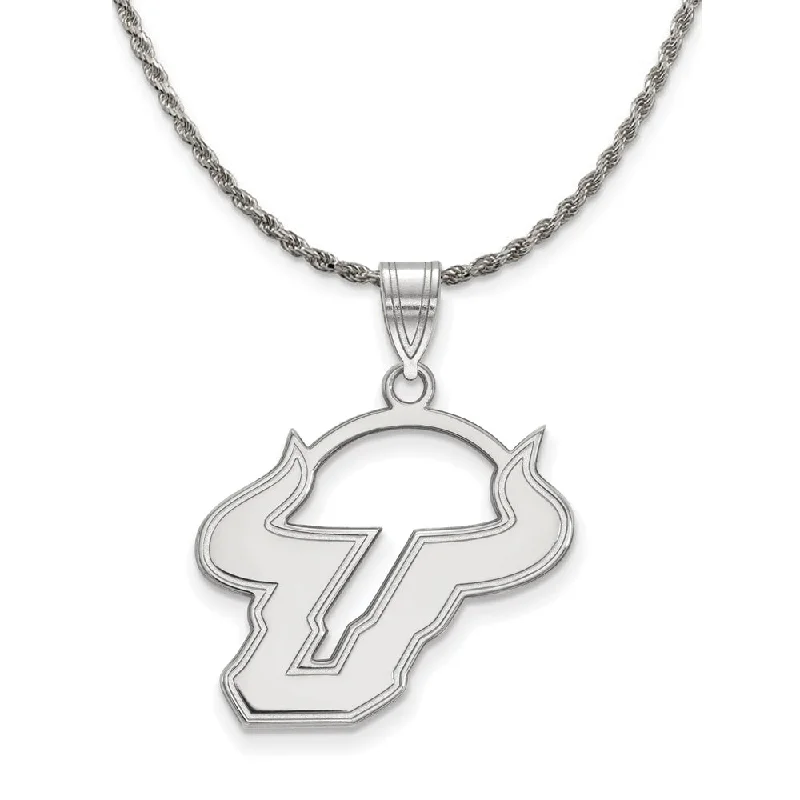 Sterling Silver South Florida Bulls Lg Logo Necklace