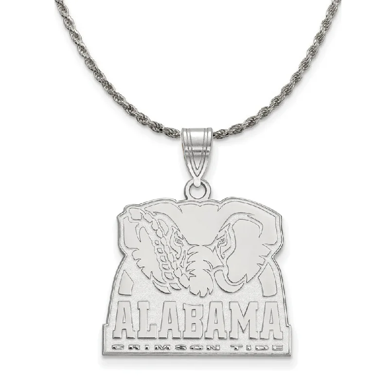 Sterling Silver U. of Alabama Lg Logo Pendant Necklace