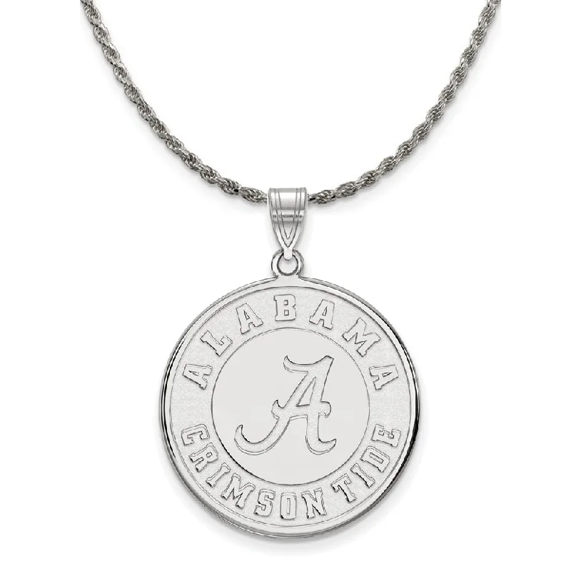 Sterling Silver U. of Alabama XL Disc Pendant Necklace