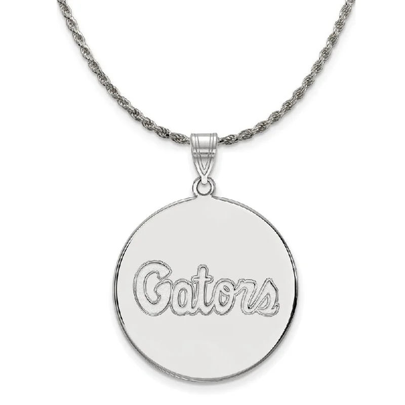 Sterling Silver U. of Florida XL Disc Pendant Necklace