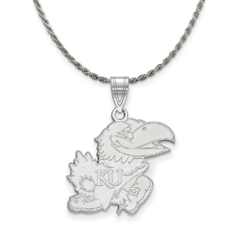 Sterling Silver U. of Kansas Large Pendant Necklace