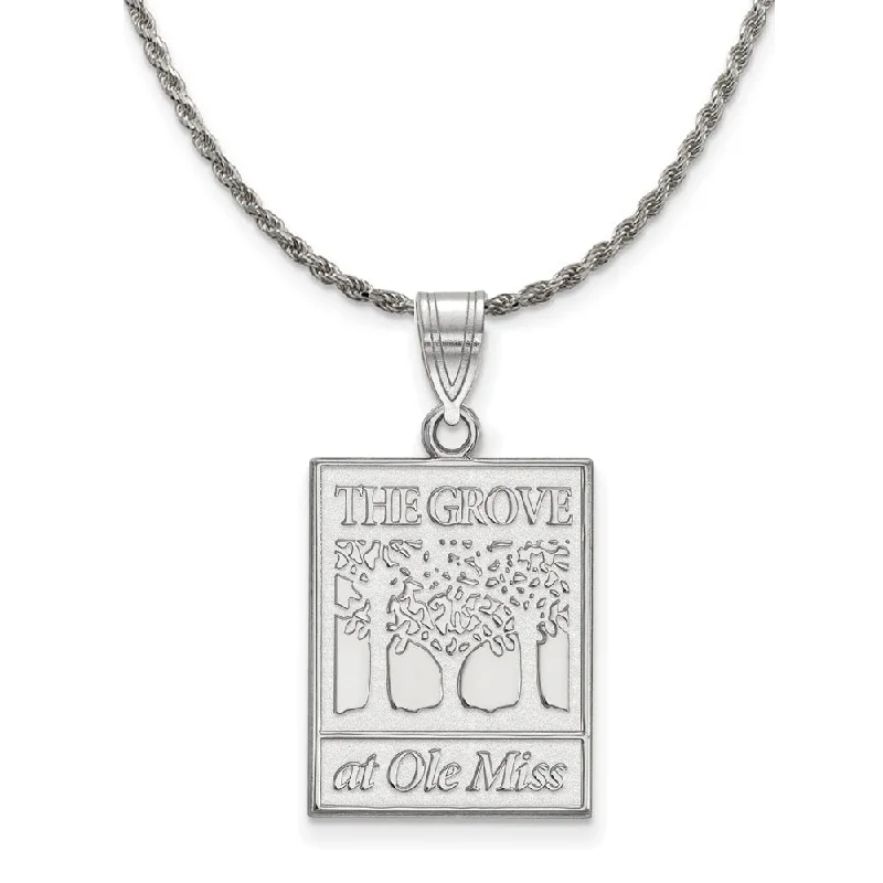 Sterling Silver U. of Mississippi Large Pendant Necklace