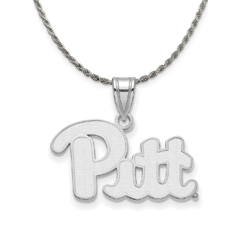 Sterling Silver U. of Pittsburgh Large 'Pitt' Necklace