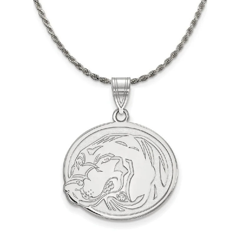 Sterling Silver U. of Tennessee Large Oval Disc Necklace