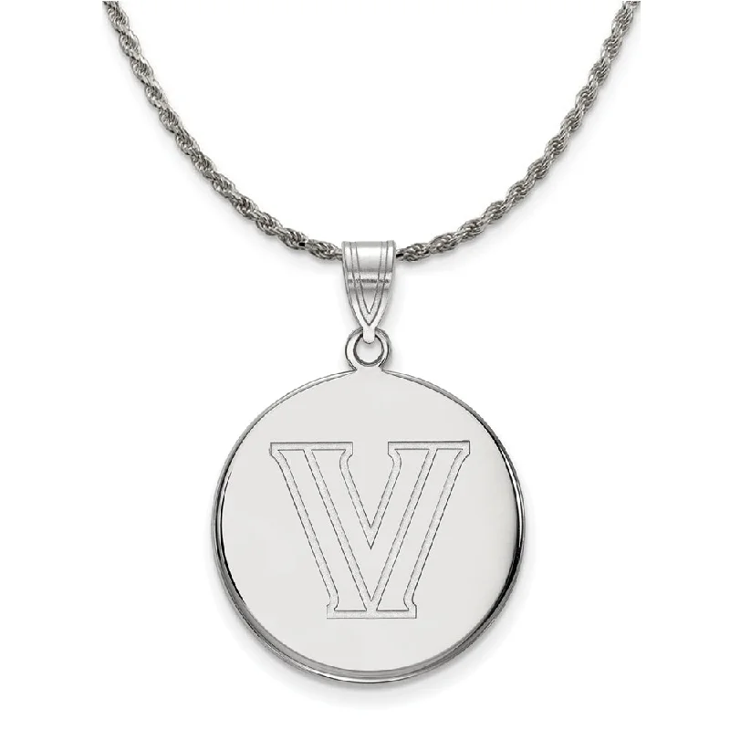 Sterling Silver Villanova U. Wildcats Lg Disc Necklace