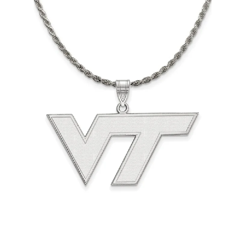 Sterling Silver Virginia Tech Large 'VT' Necklace