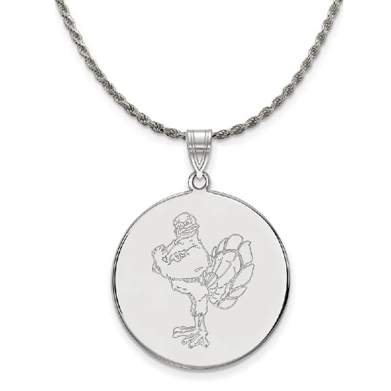 Sterling Silver Virginia Tech XL Disc Pendant Necklace