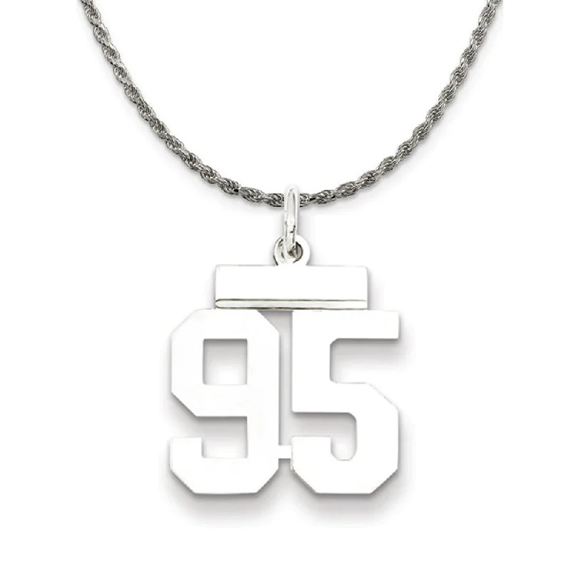 Sterling Silver Athletic Lg Polished Number 95 Necklace