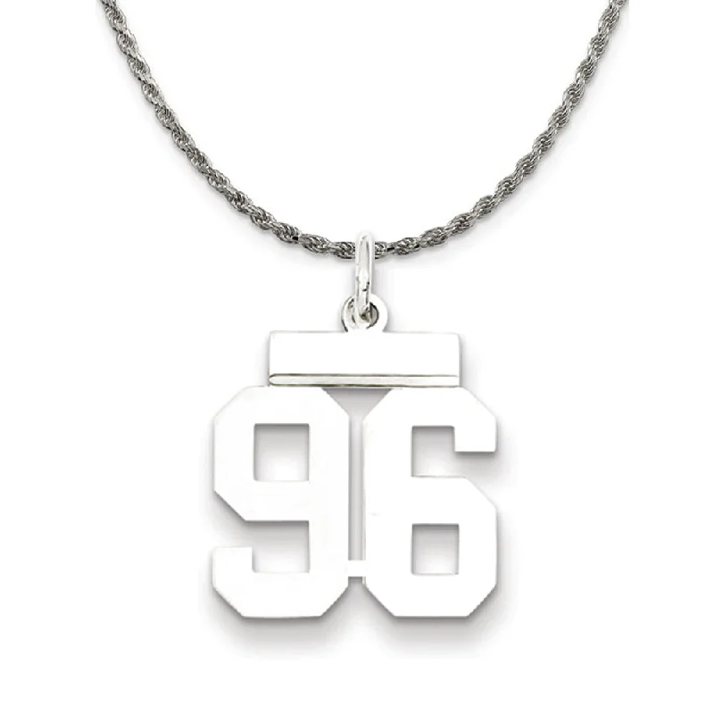 Sterling Silver Athletic Lg Polished Number 96 Necklace