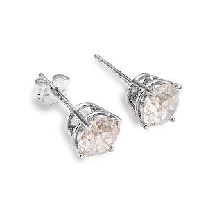 0.5 Carat 14K Solid White Gold Stud Earrings 0.50 Carat Natural Diamond