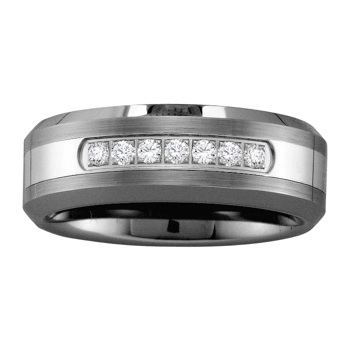 1/5 CTW Diamond Wedding Ring in Tungsten