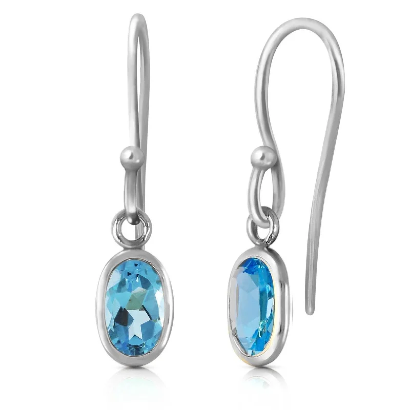 1 Carat 14K Solid White Gold Intoxicated By You Blue Topaz Earrings