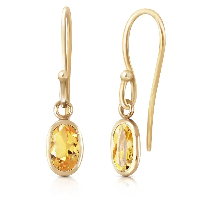 1 Carat 14K Solid Yellow Gold Faithful Citrine Earrings