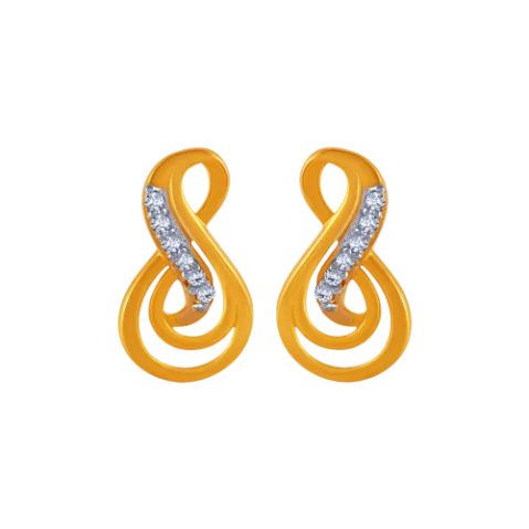 14 Gemmed Swirly Gold Earrings From Online Exclusive