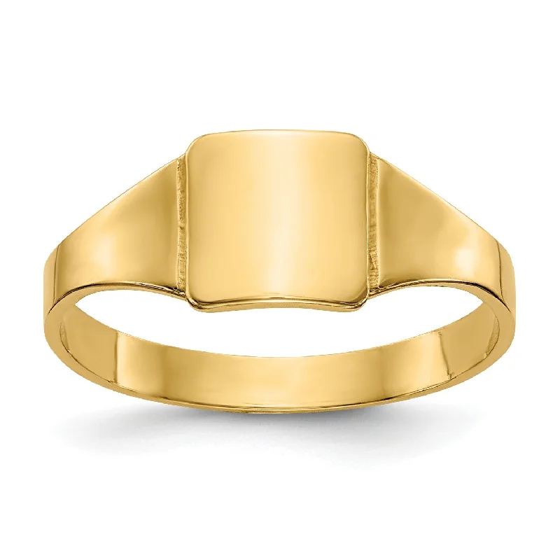 14KT Yellow Gold Childrens Signet Ring; Size 4