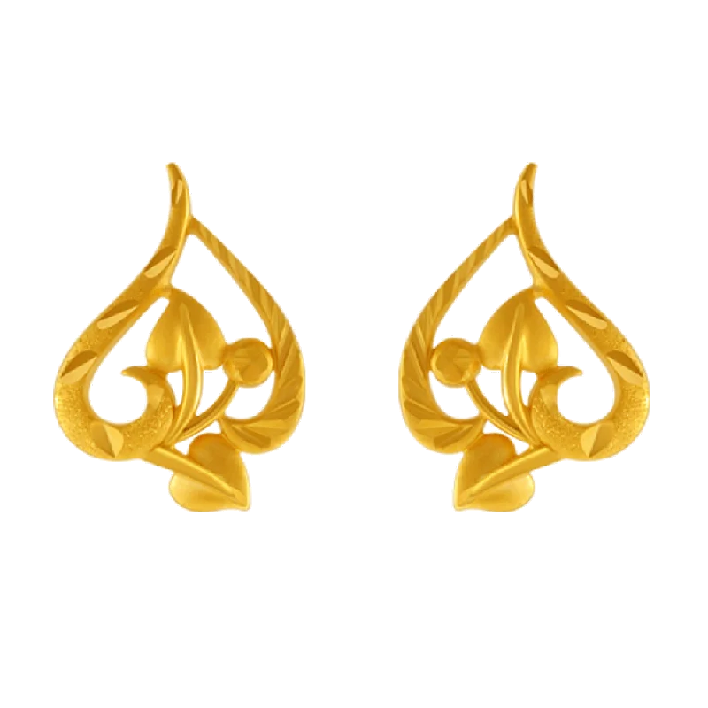 22KT Yellow Gold Stud Earrings For Women