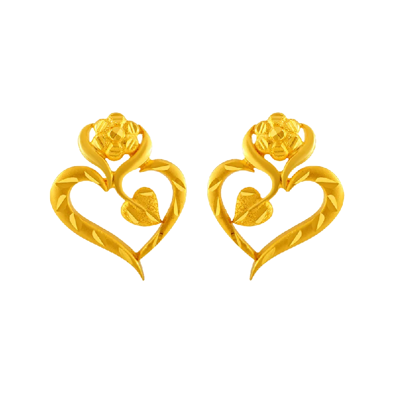 22KT Yellow Gold Stud Earrings For Women