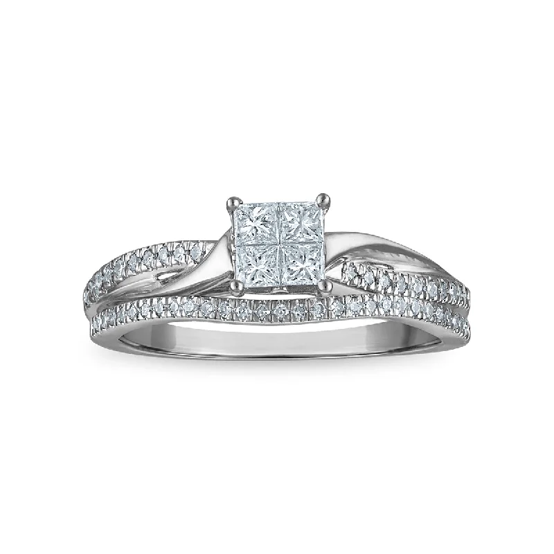 3/8 CTW Princess Cut Diamond Bridal Set in 10KT Gold