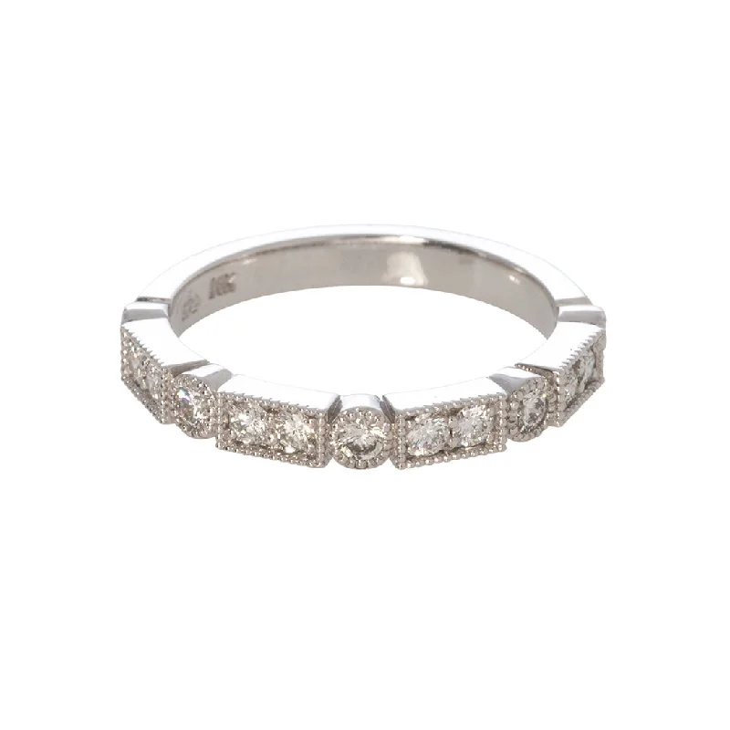 .40ct Diamond Milgrain Halfway 14K White Gold Band