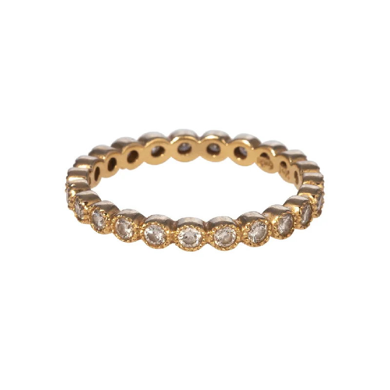 .50ct Diamond Bezel Milgrain 14K Yellow Gold Eternity Band