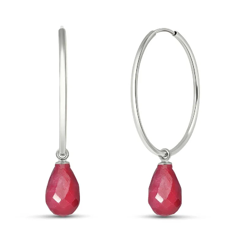 6.6 Carat 14K Solid White Gold Thing Called Life Ruby Earrings