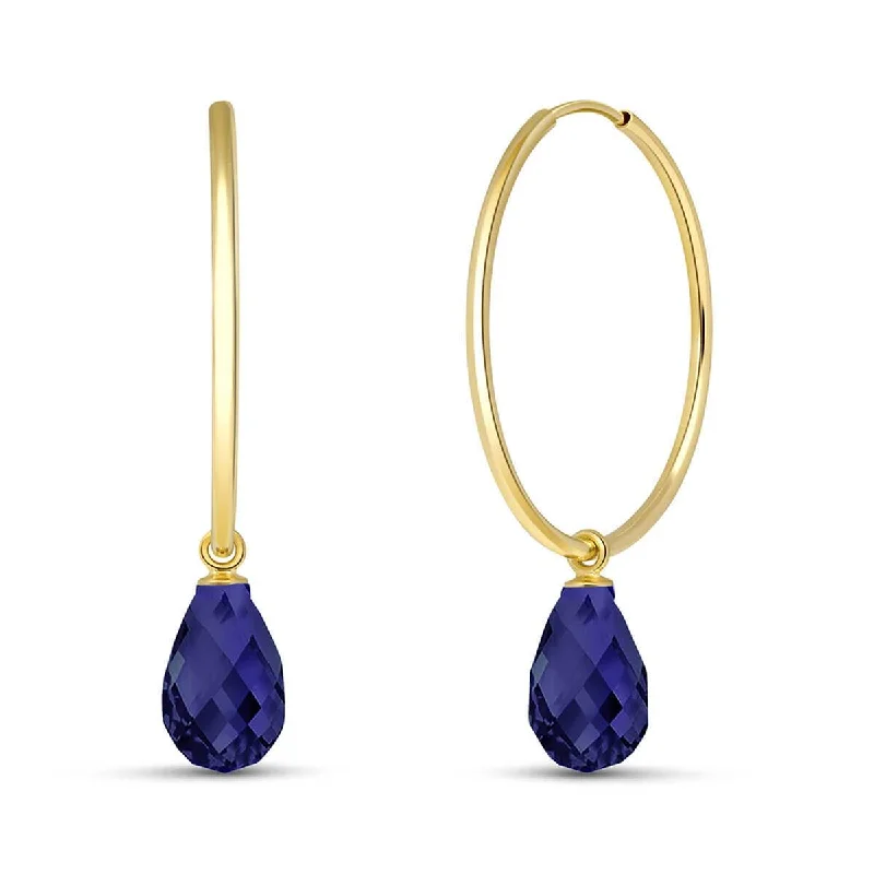 6.6 Carat 14K Solid Yellow Gold Margherita Sapphire Earrings