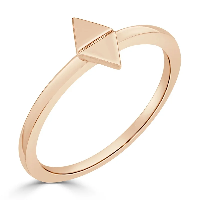 Auriya 10K Gold Stackable Geometric Triangle Modern Ring