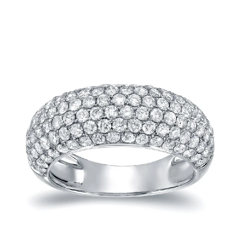 Auriya 2ctw Dome Style Pave Diamond Ring 14k White Gold