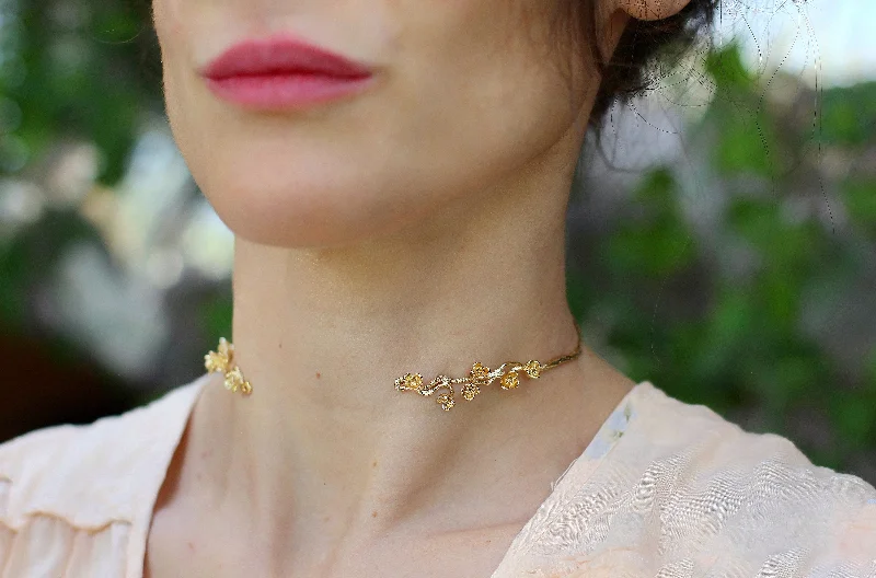 Cherry Blossom / Sakura Branch Floral Choker