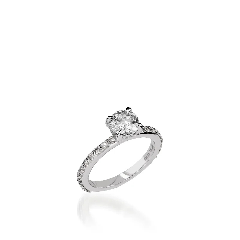 Duchess Round White Gold Engagement Ring