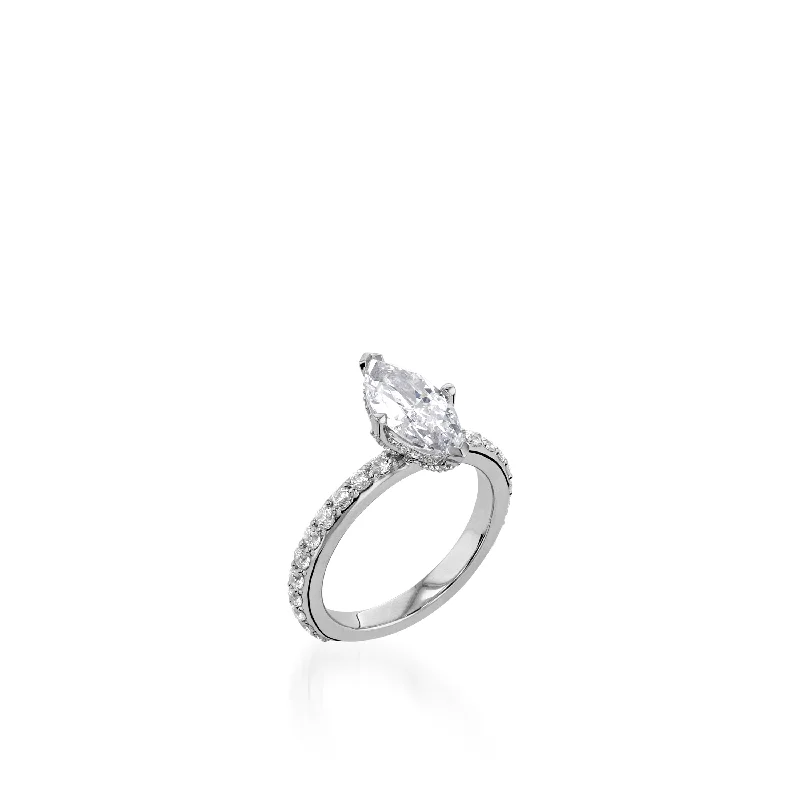 Duchess Marquise White Gold Engagement Ring