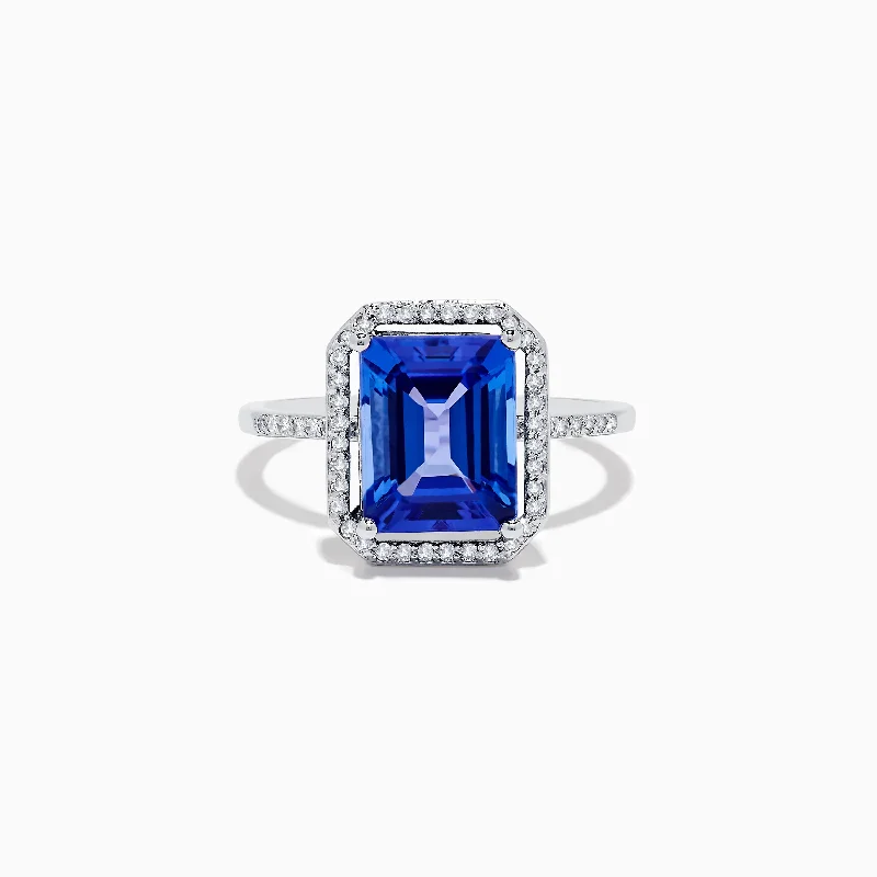 Nahla Siri 14K White Gold Tanzanite and Diamond Ring