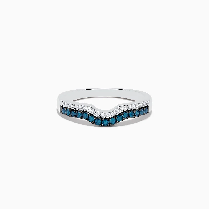 Bella Bleu 14K White Gold Blue and White Diamond Ring