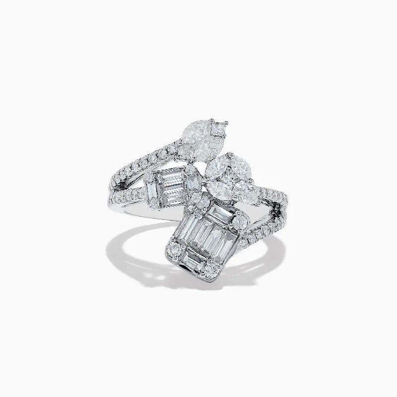 Classique 14K White Gold Diamond Crossover Ring