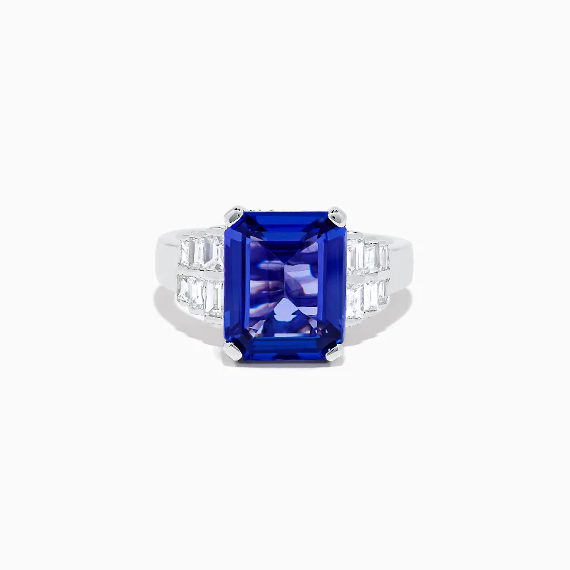 Limited Edition 14K White Gold Tanzanite and Diamond Ring