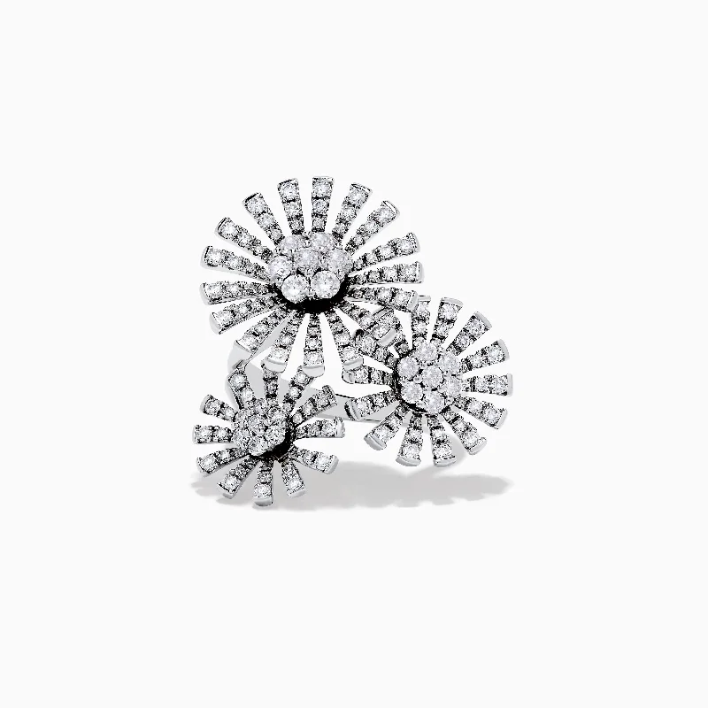 Bouquet 14K White Gold Flower Ring 1.59 TCW