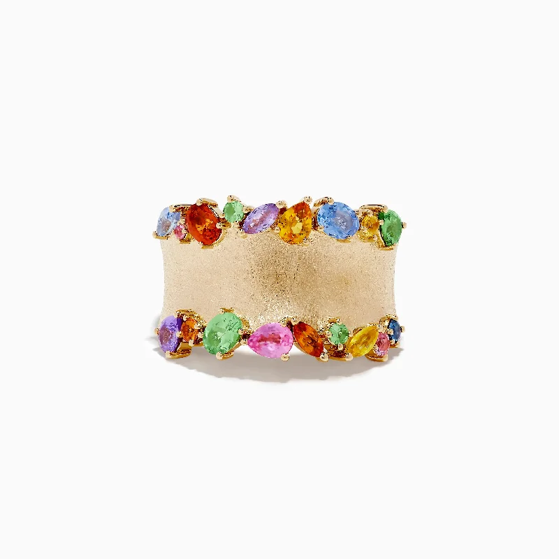 Watercolors 14K Yellow Gold Multi Sapphire Ring