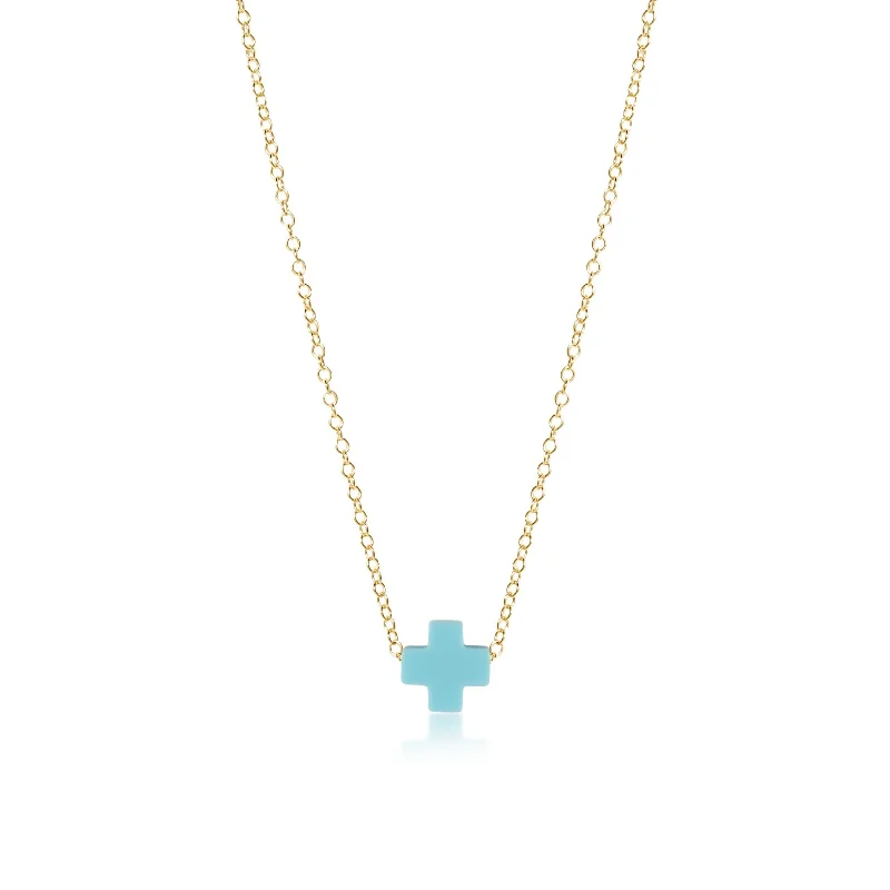 egirl signature cross necklace gold 14"