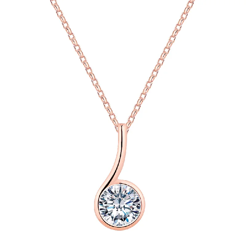 Fancy pendant with 1.03 carats* of diamond simulants in 10 carat rose gold