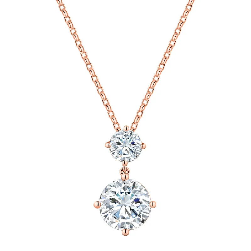 Fancy pendant with 4.19 carats* of diamond simulants in 10 carat rose gold