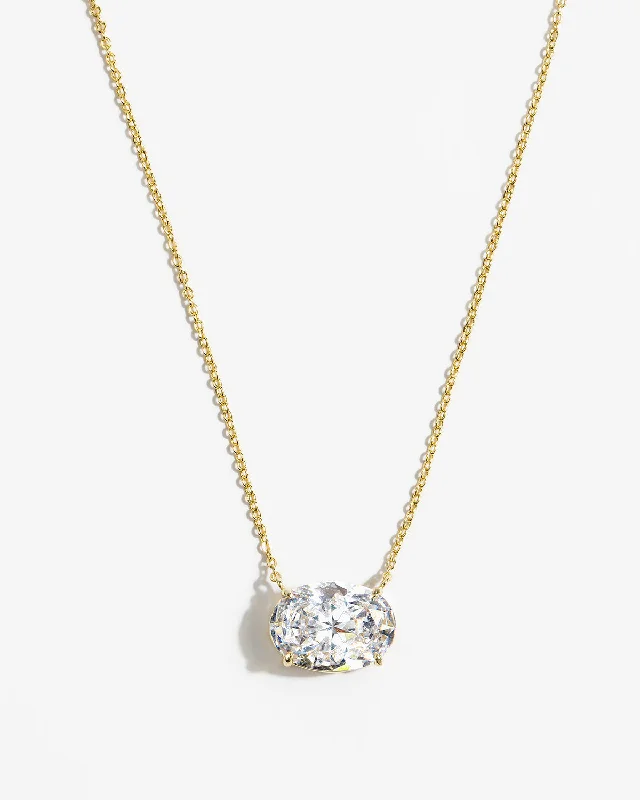 Hello Gorgeous! Necklace - Gold|White Diamondettes